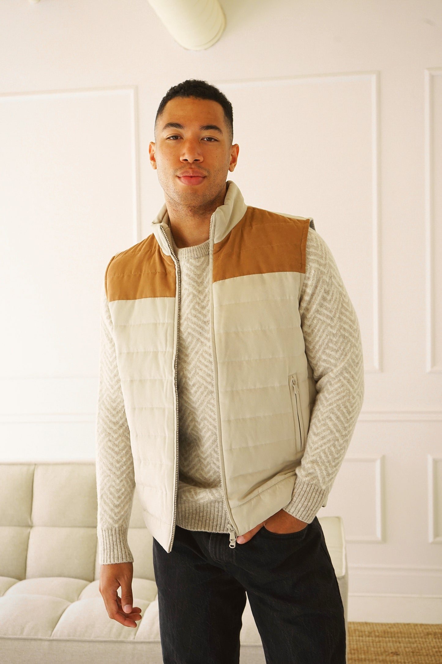 Everest Suede Colourblock Vest