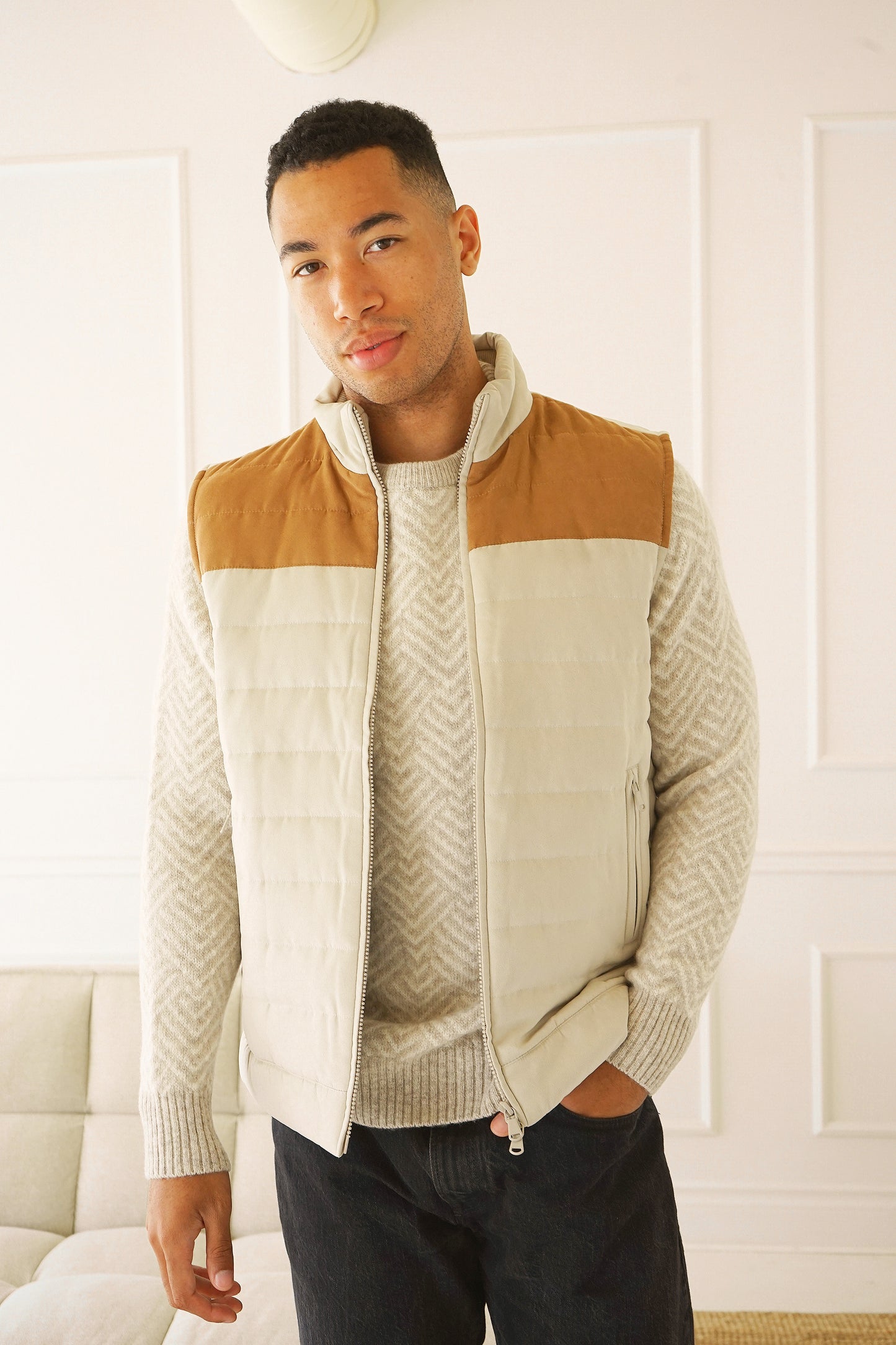Everest Suede Colourblock Vest