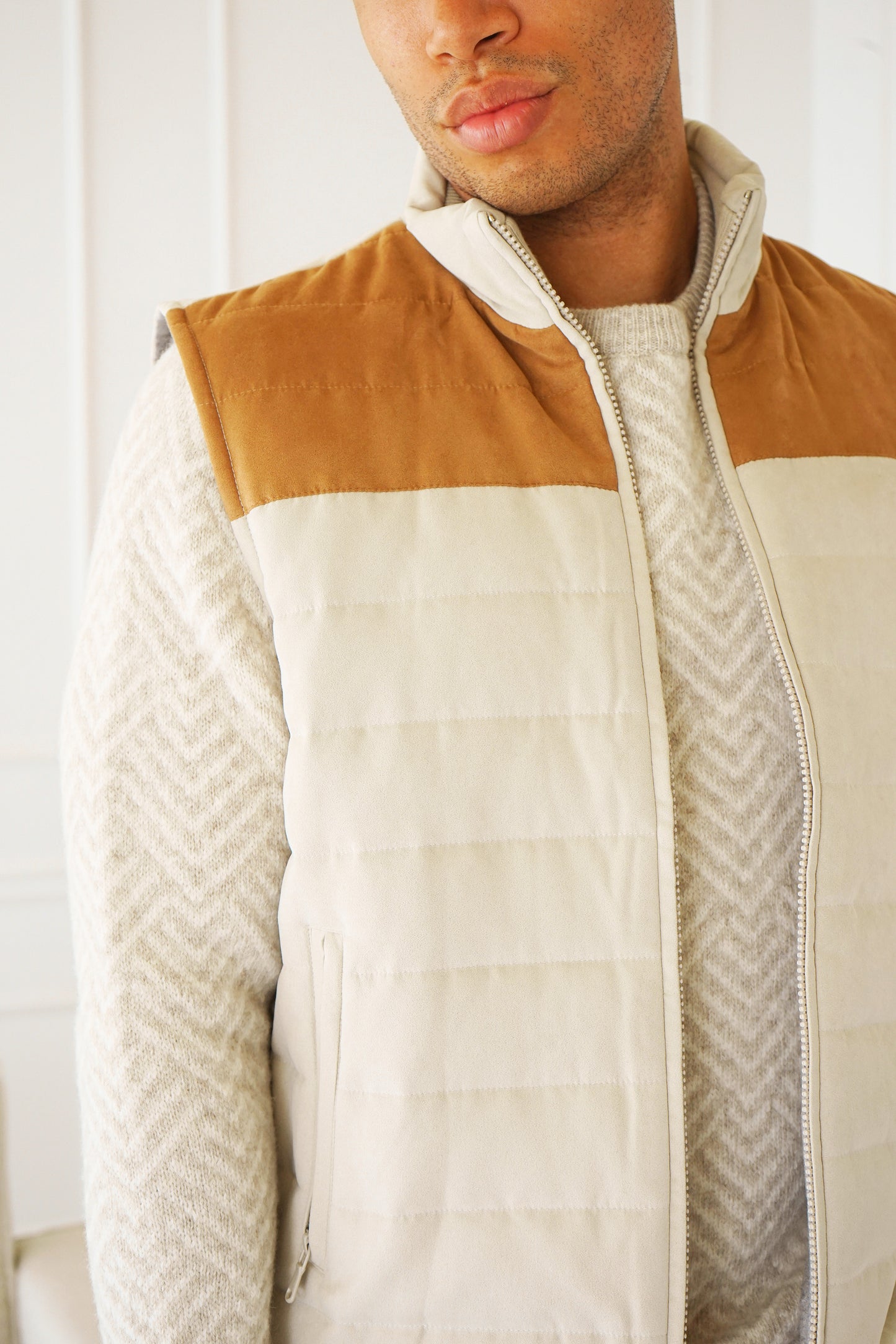 Everest Suede Colourblock Vest