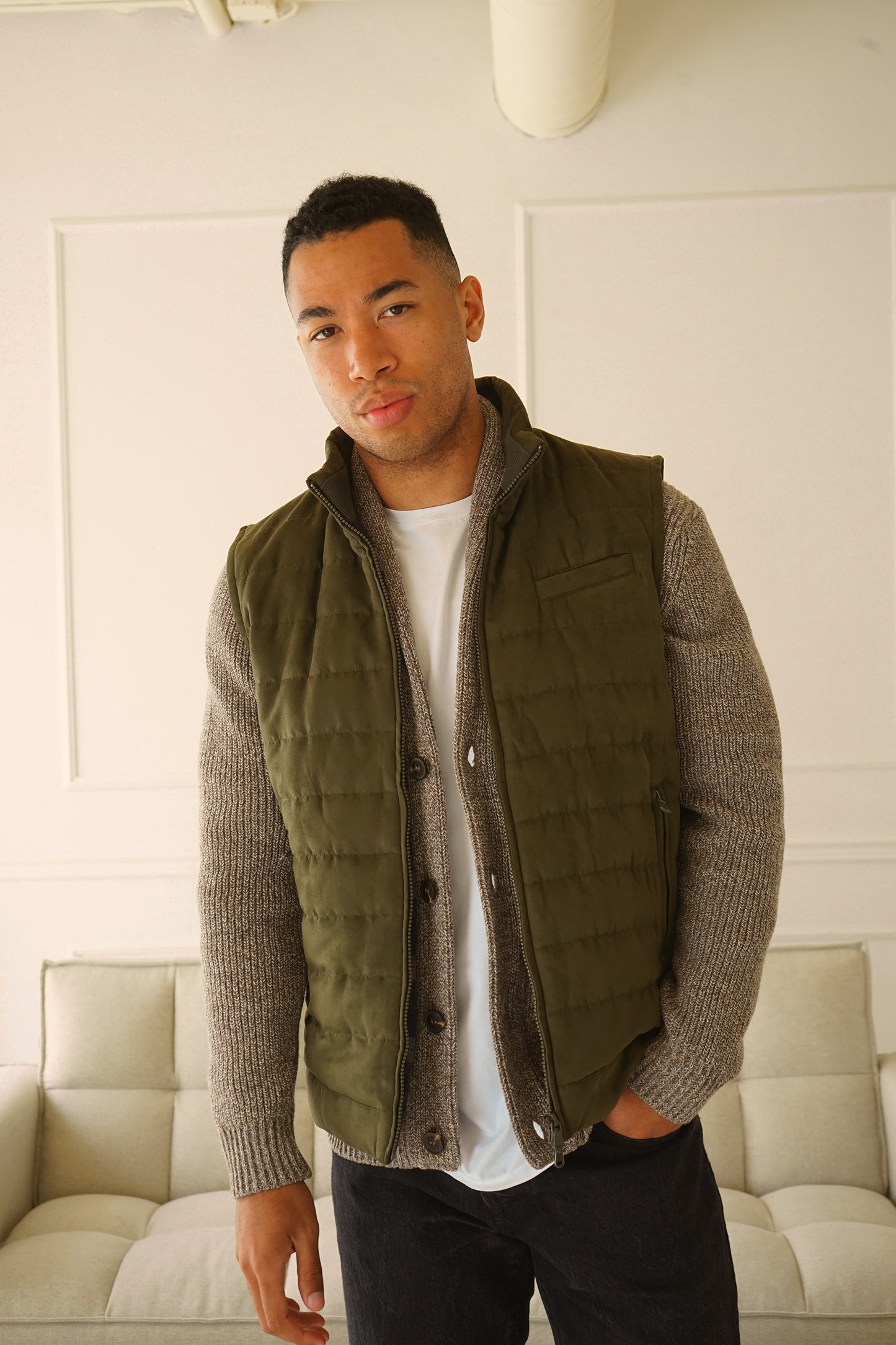 Everest Khaki Suede Vest