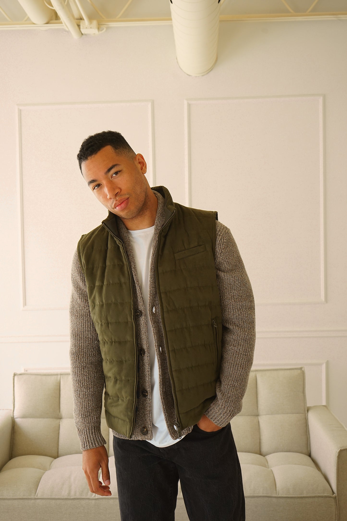 Everest Khaki Suede Vest