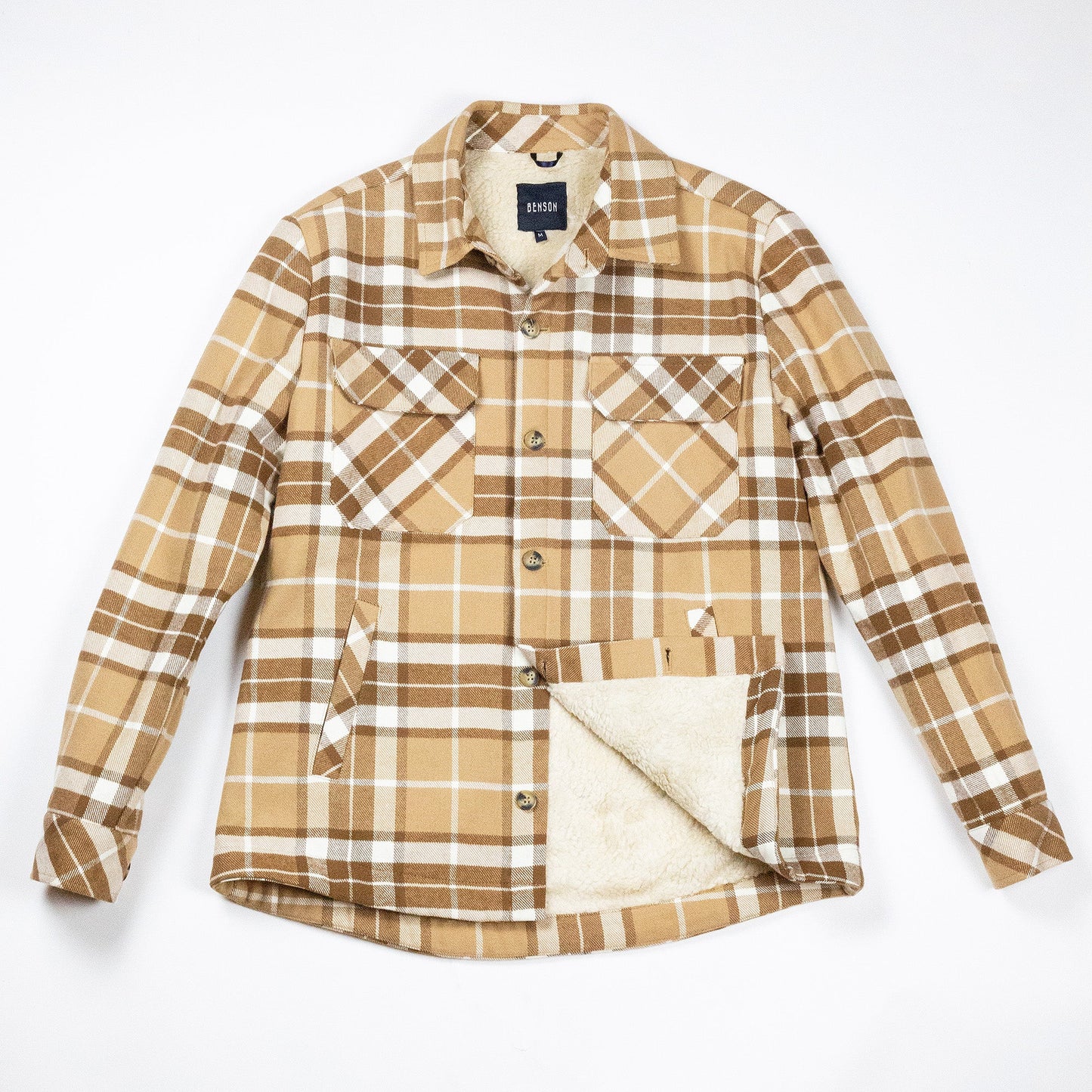Ozark Beige Plaid Sherpa Jacket