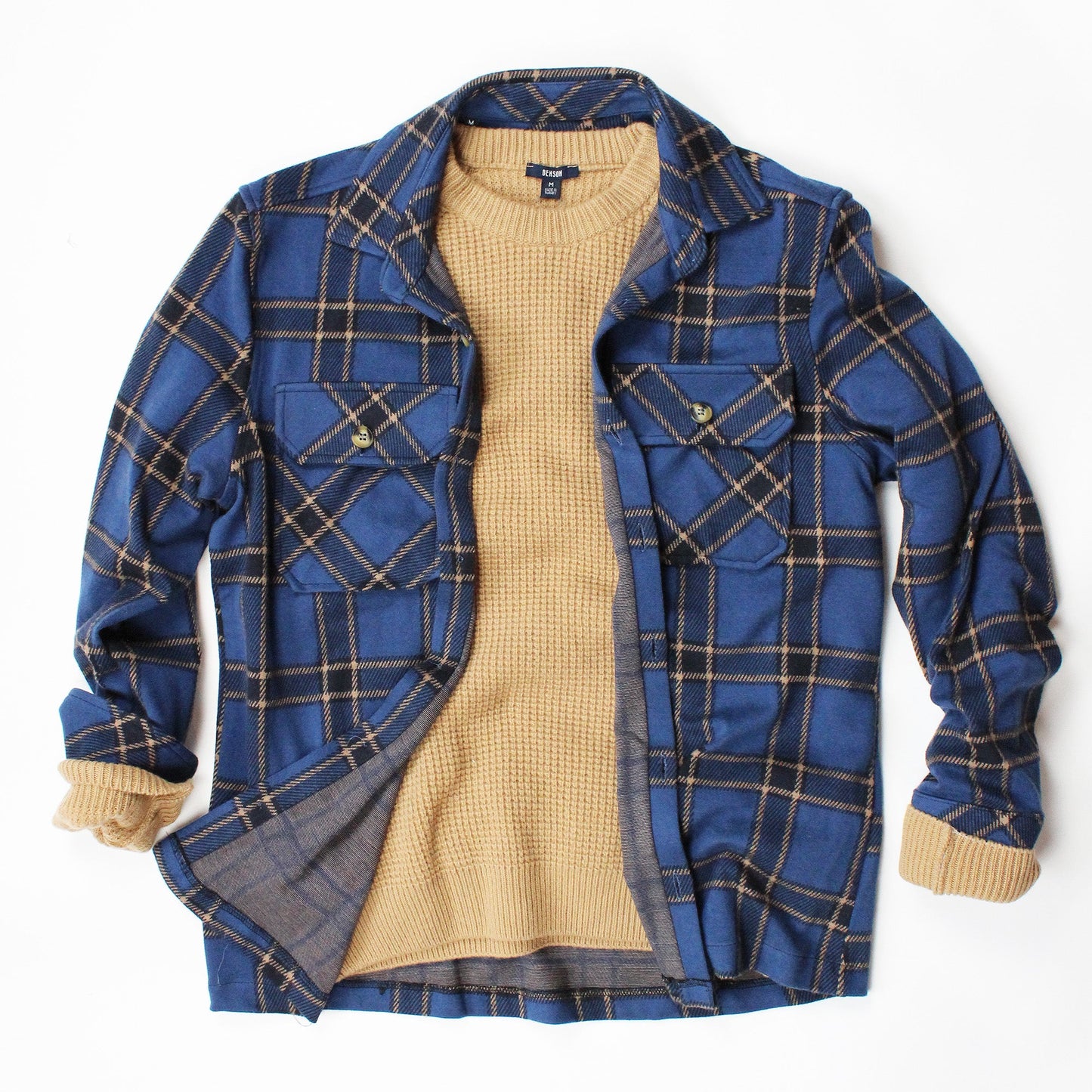Vienna Blue Plaid Jersey Shirt