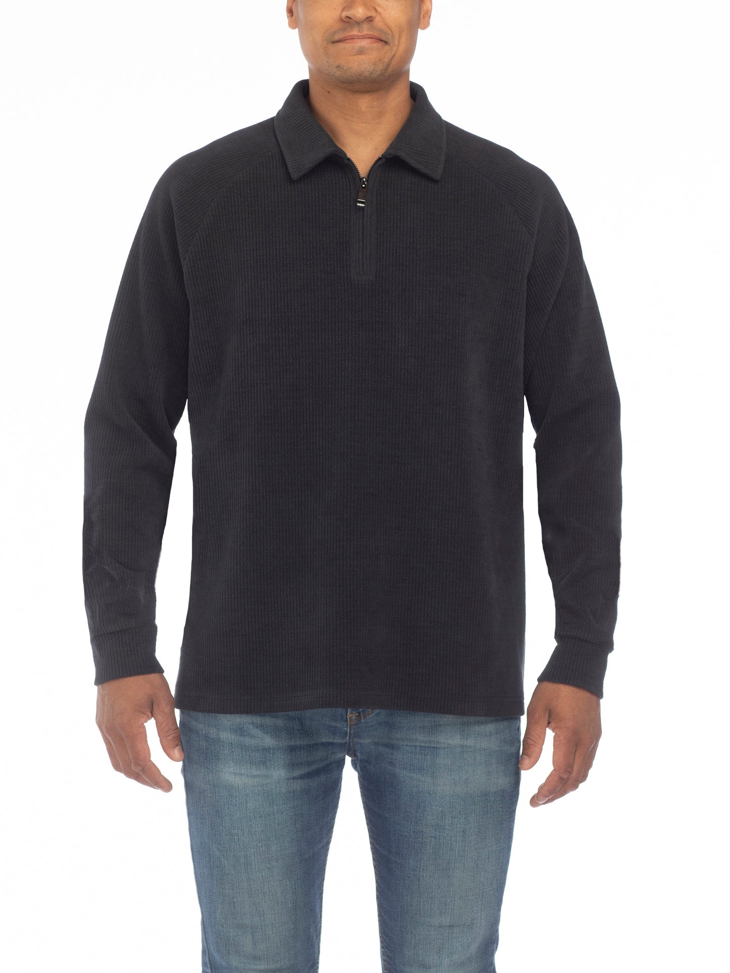 Helder Navy Long Sleeve 1/4 Polo Pullover