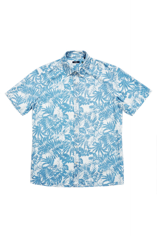 Reynolds Seersucker Blue Leaves Shirt