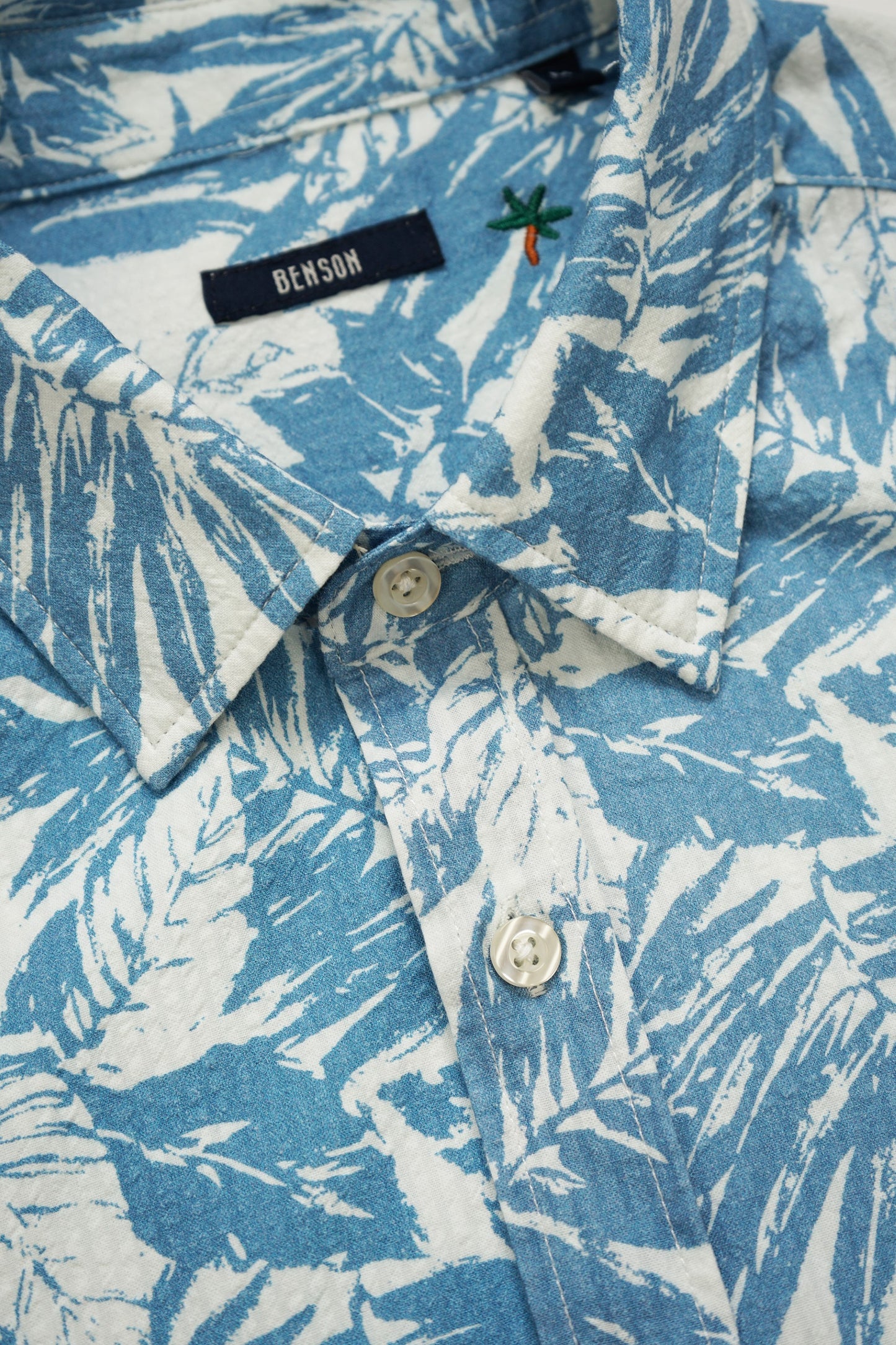 Reynolds Seersucker Blue Leaves Shirt