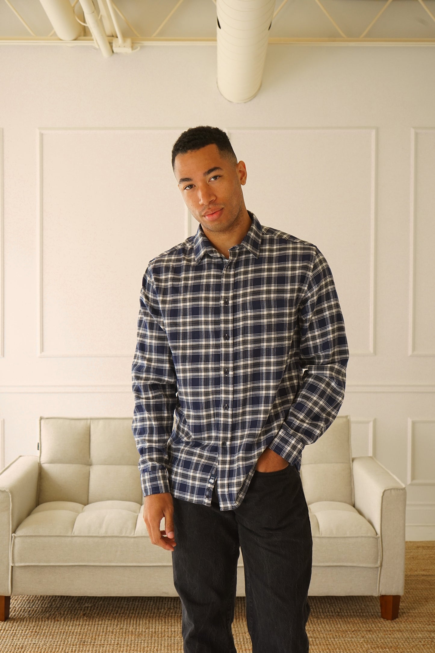 McKenzie Navy Plaid Flannel