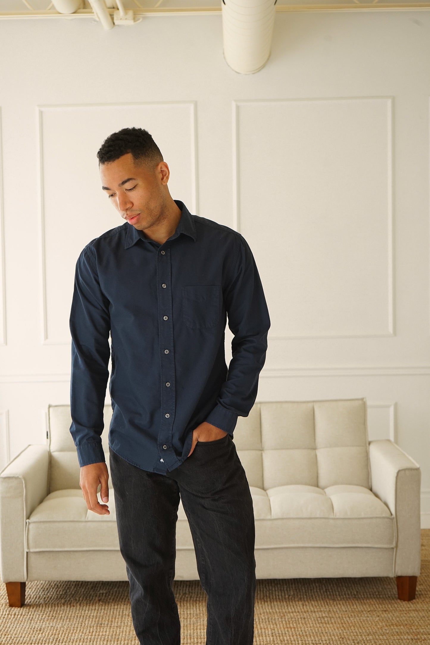 Humphrey Navy Oxford Button-up