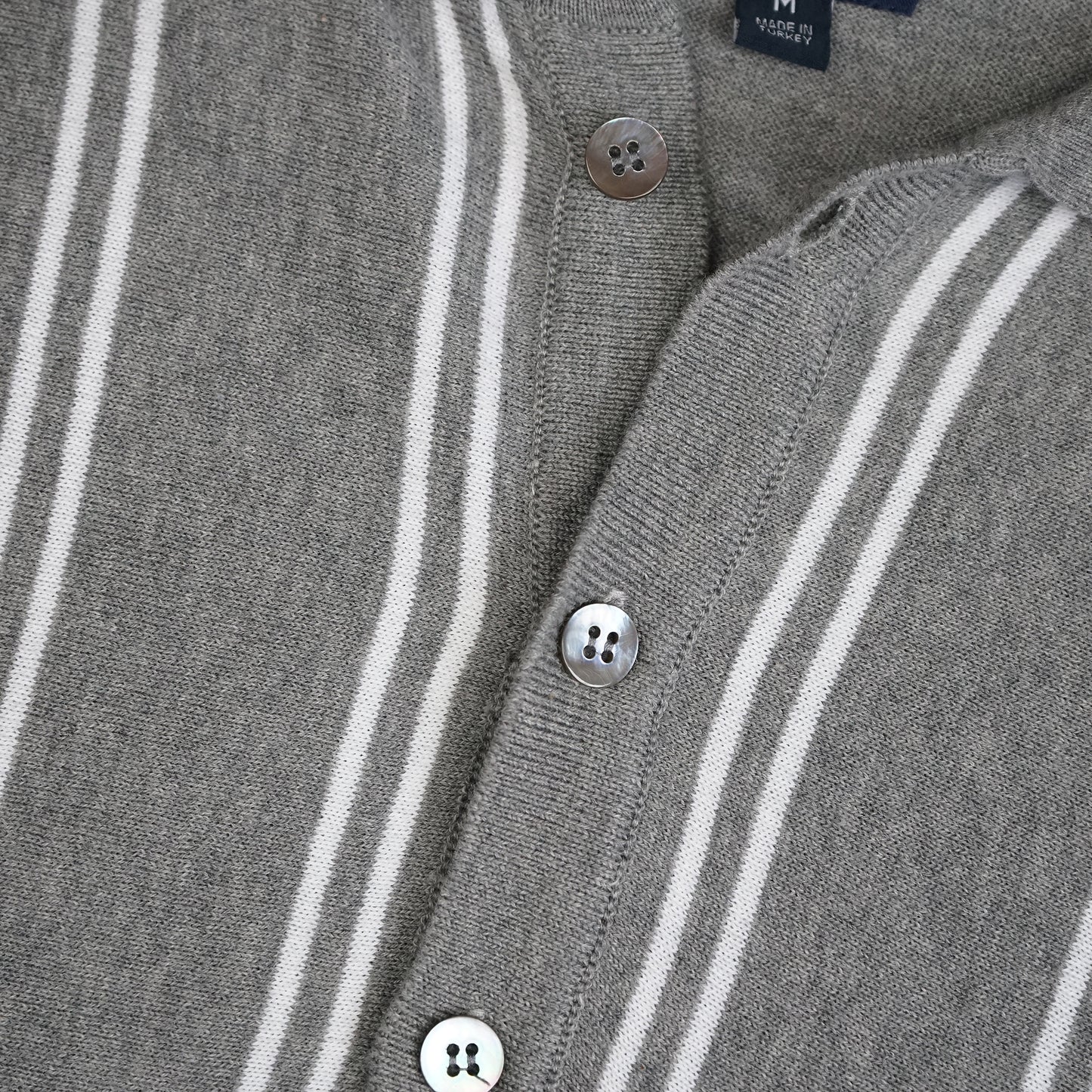 Montego Light Grey Stripe Polo