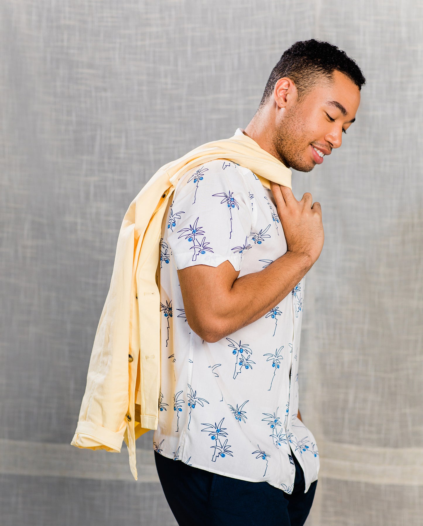 Rosseau Blue Trees Button Up