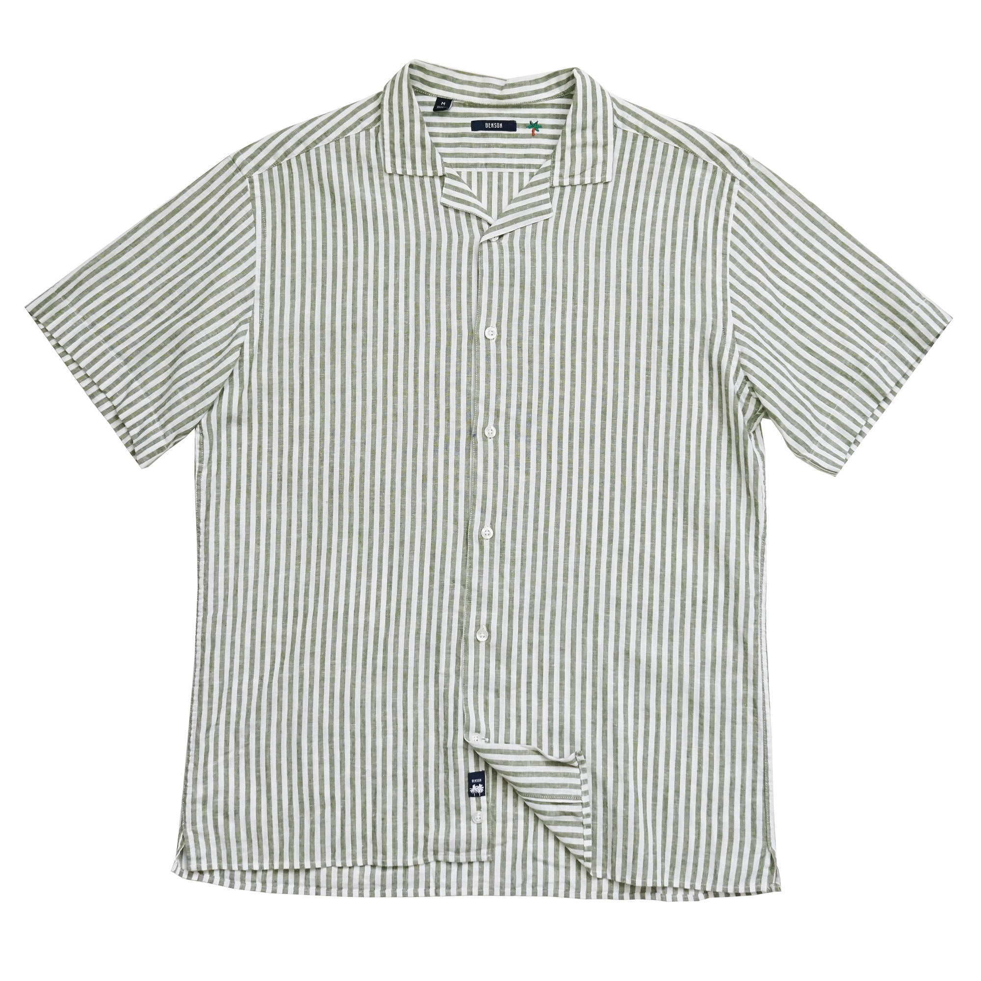 Malibu Green Stripe Button Up