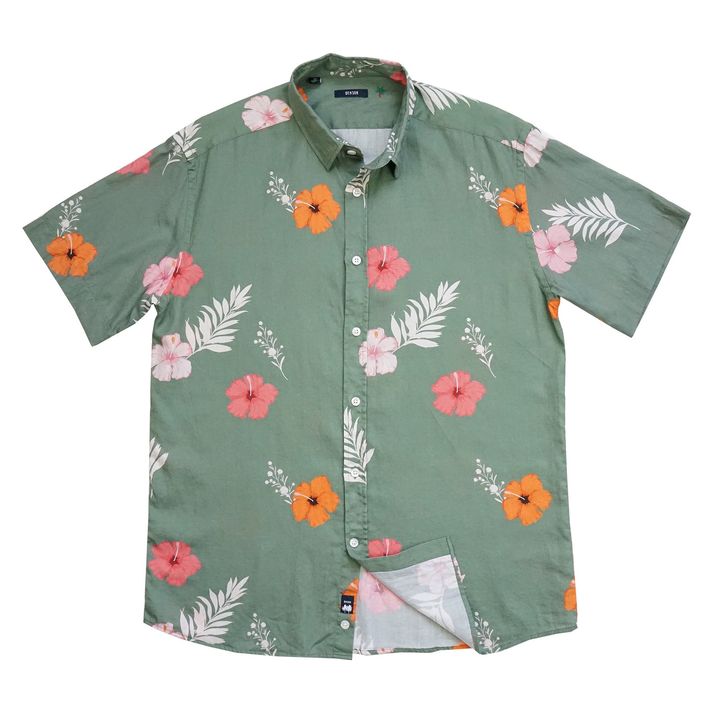 Champlain Green Flowers Button Up