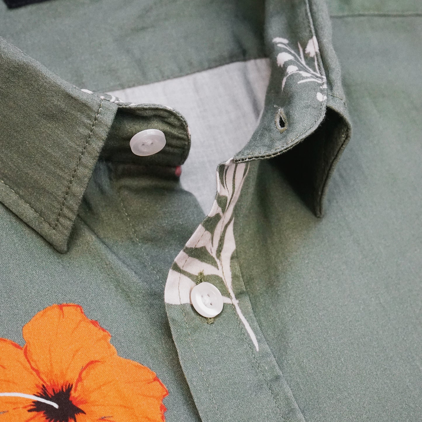 Champlain Green Flowers Button Up