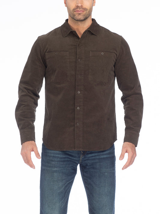 Douglas Olive Corduroy Shirt