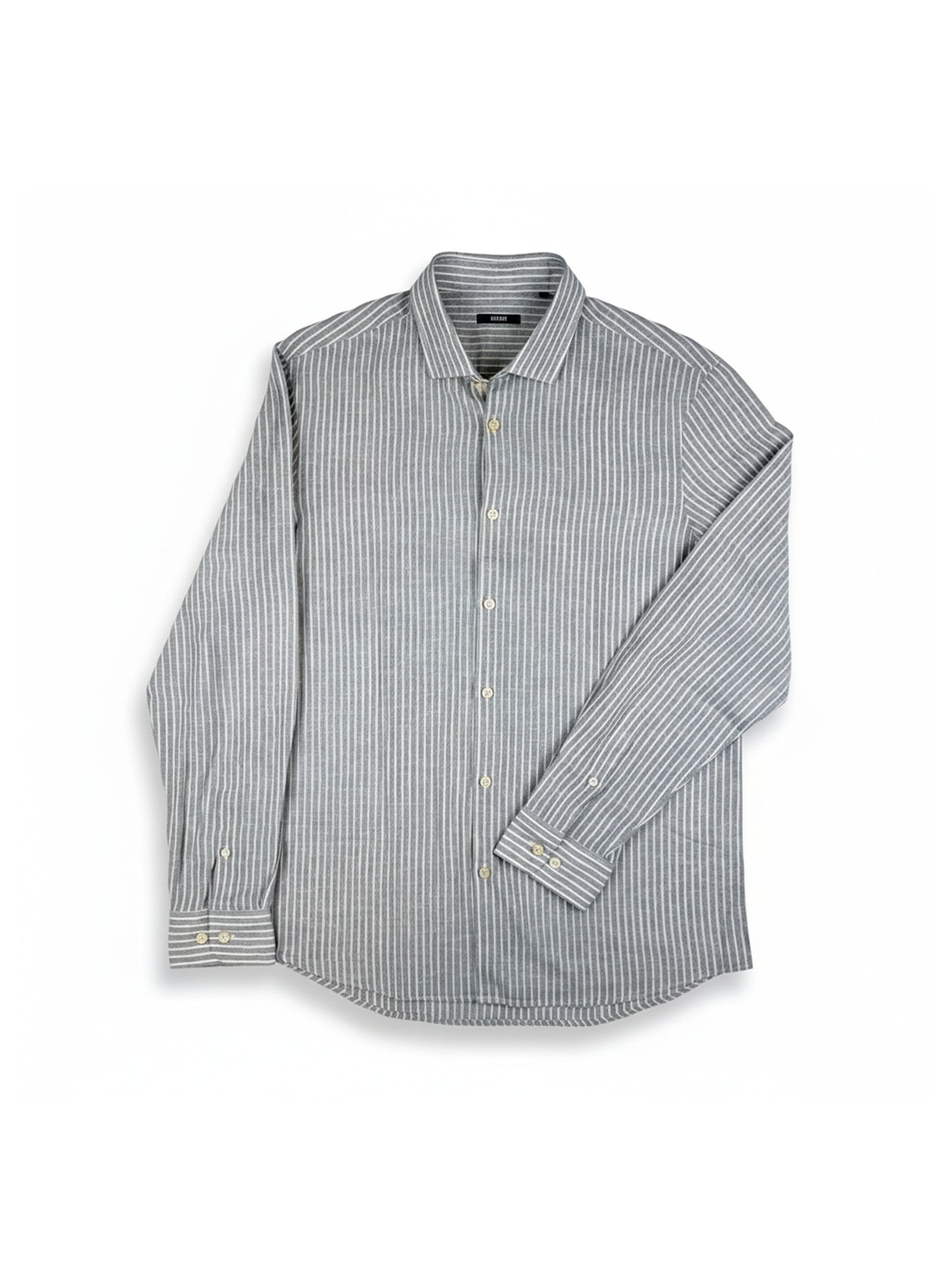 Grey Long Sleeve Shirt with French Placket