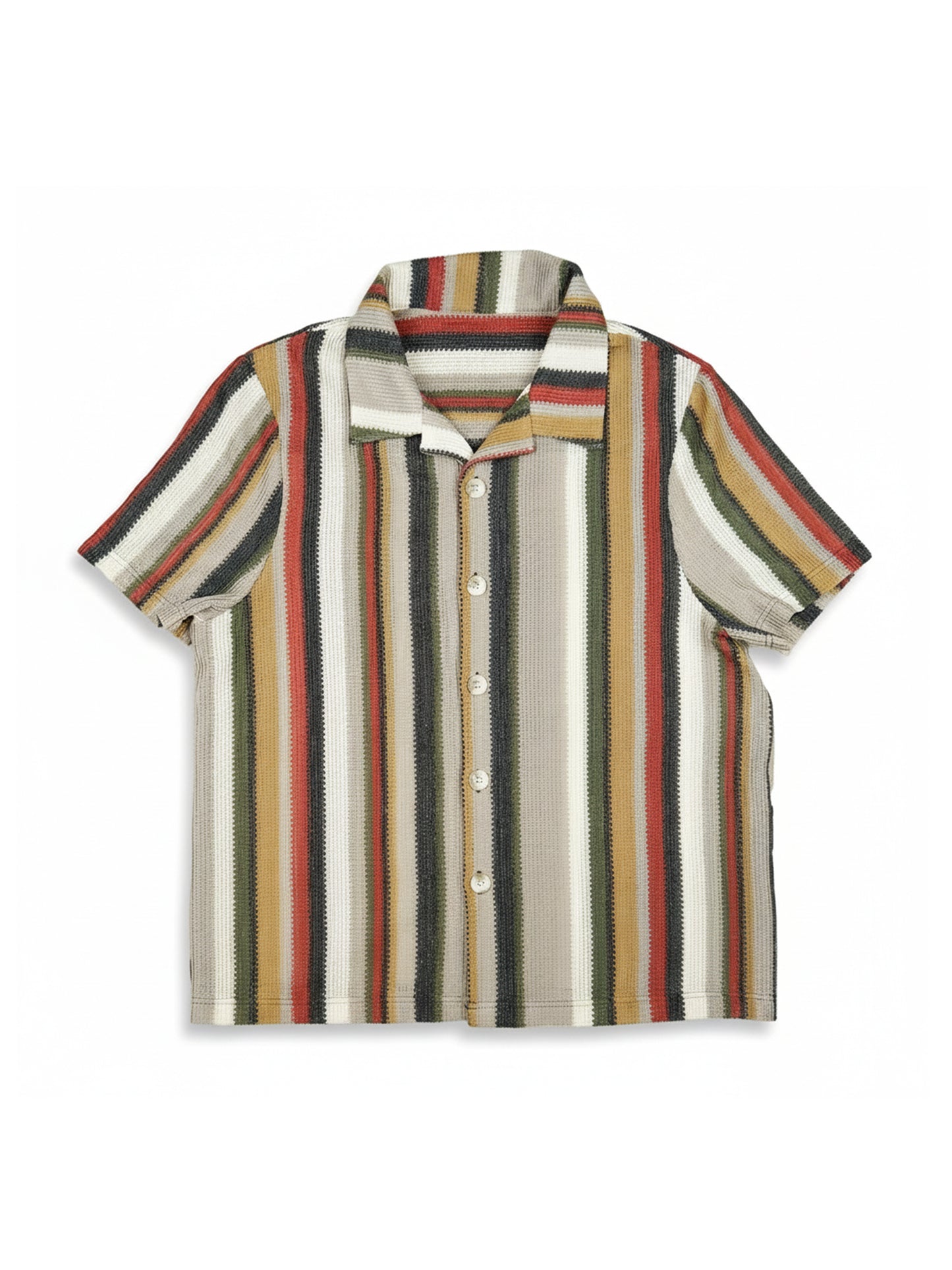 Crochet Style Striped Shirt