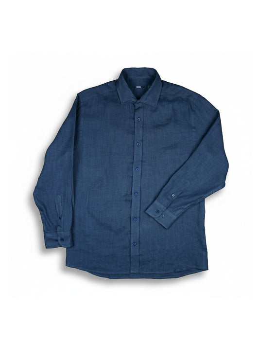Long Sleeve Solid Linen Shirt