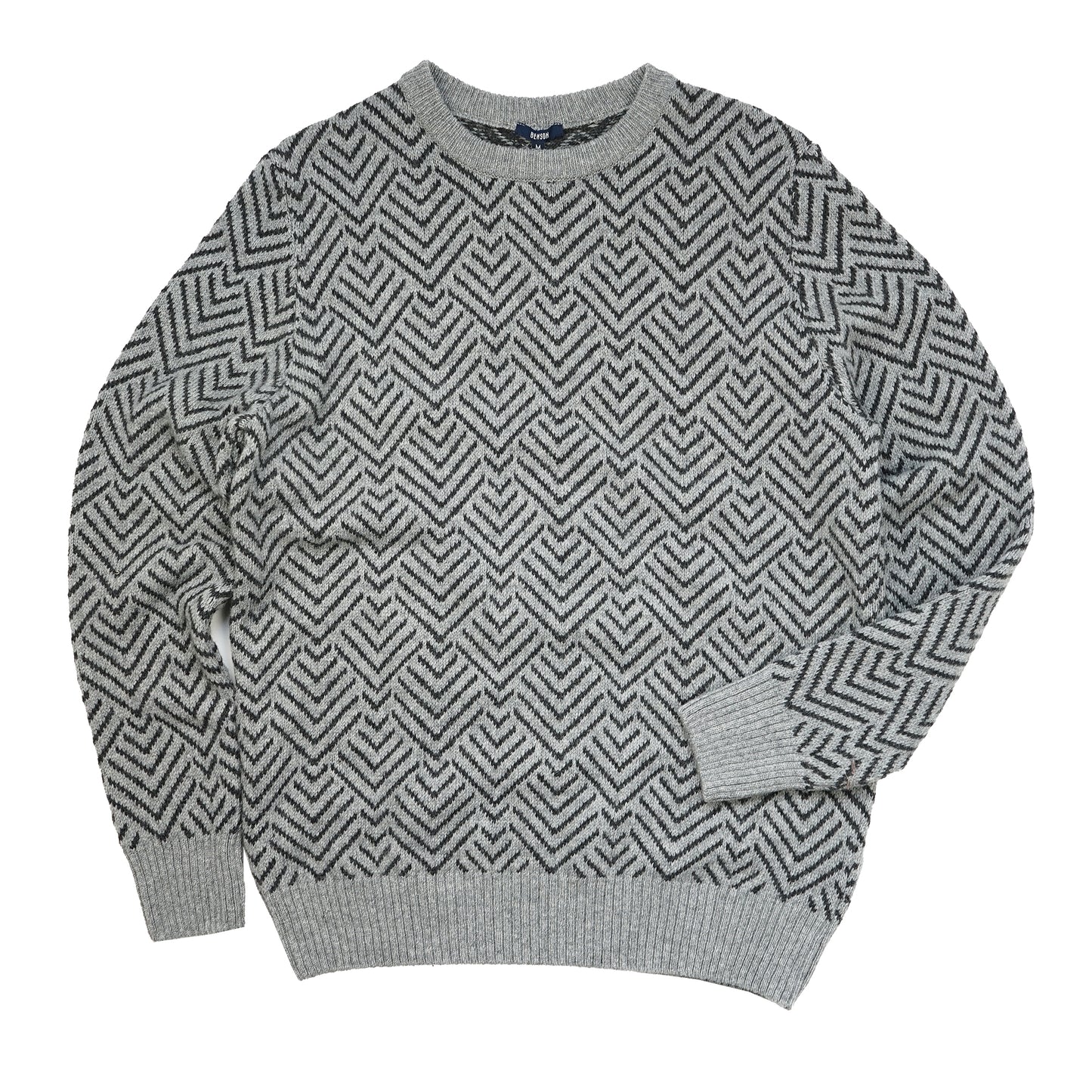 Brisco Light Grey Herringbone Sweater