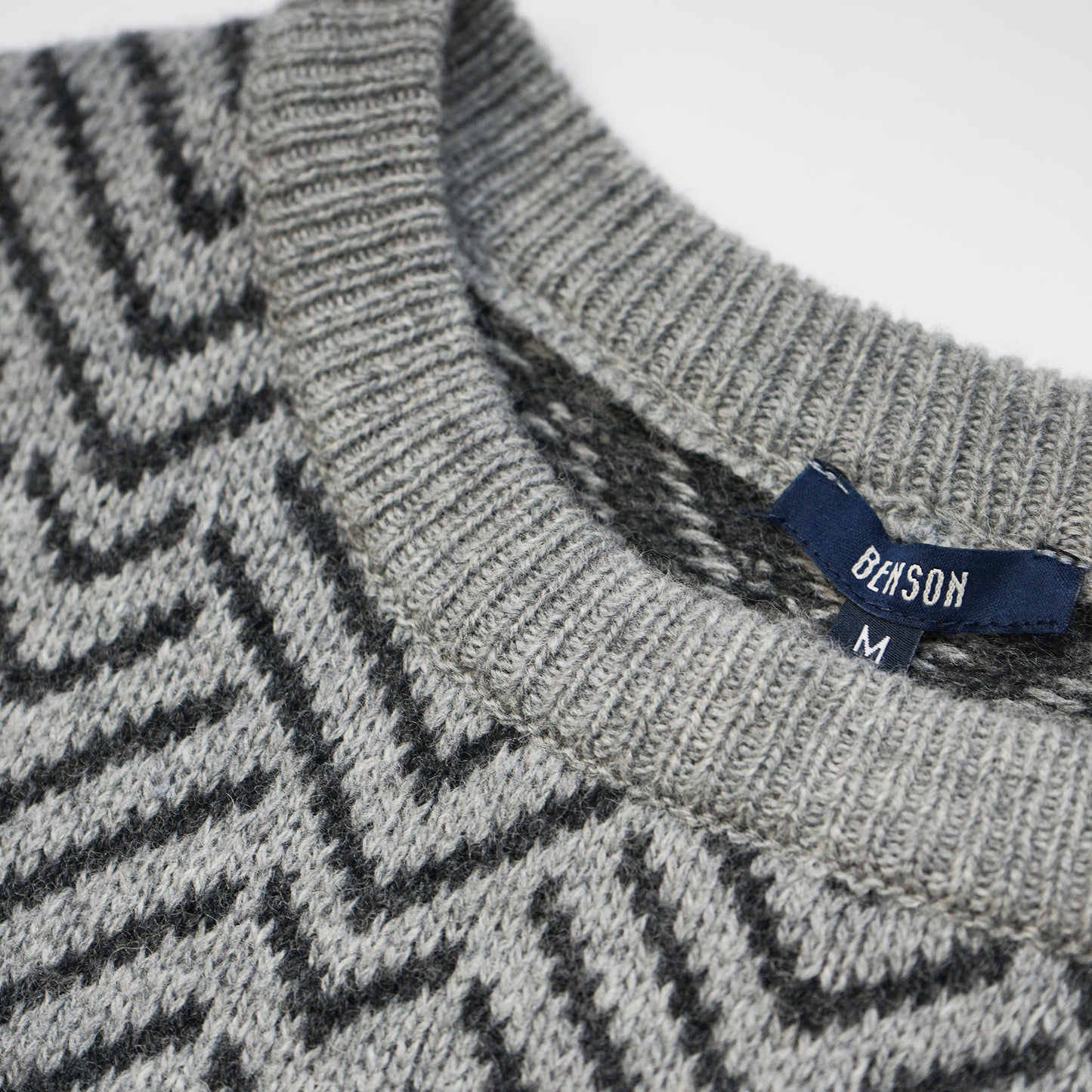 Brisco Light Grey Herringbone Sweater