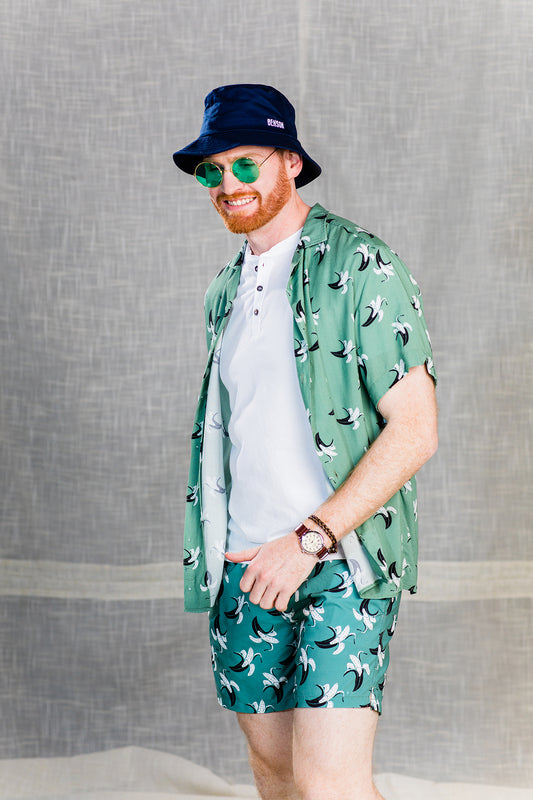 Rosseau Green Bananas Button Up