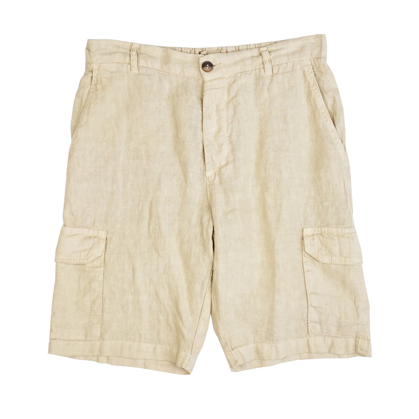 Naples Beige Linen Cargo Shorts