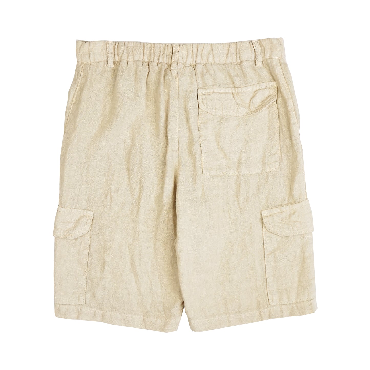 Naples Beige Linen Cargo Shorts